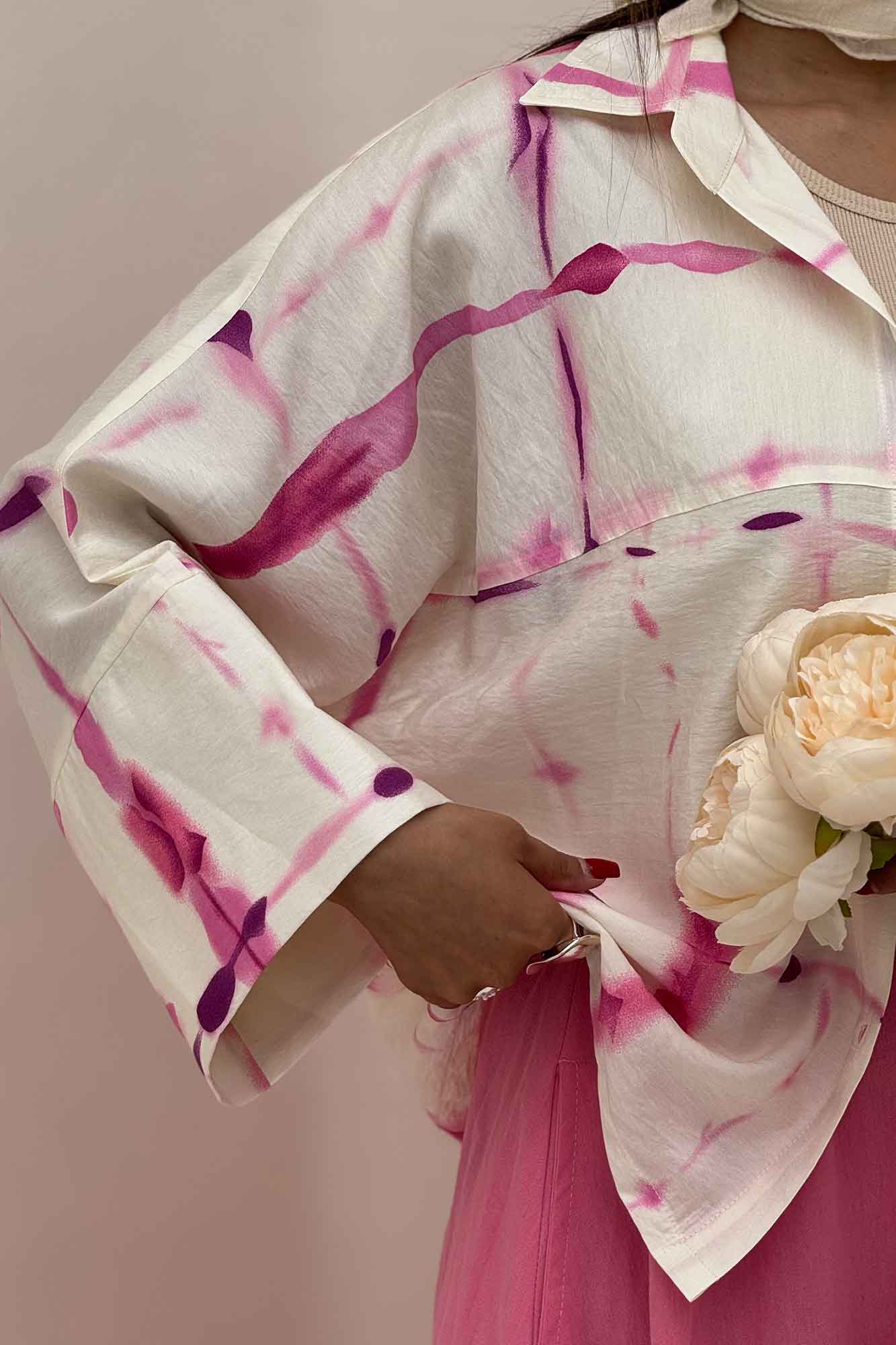 شومیز مانتویی پری کیمونو مچ پهن