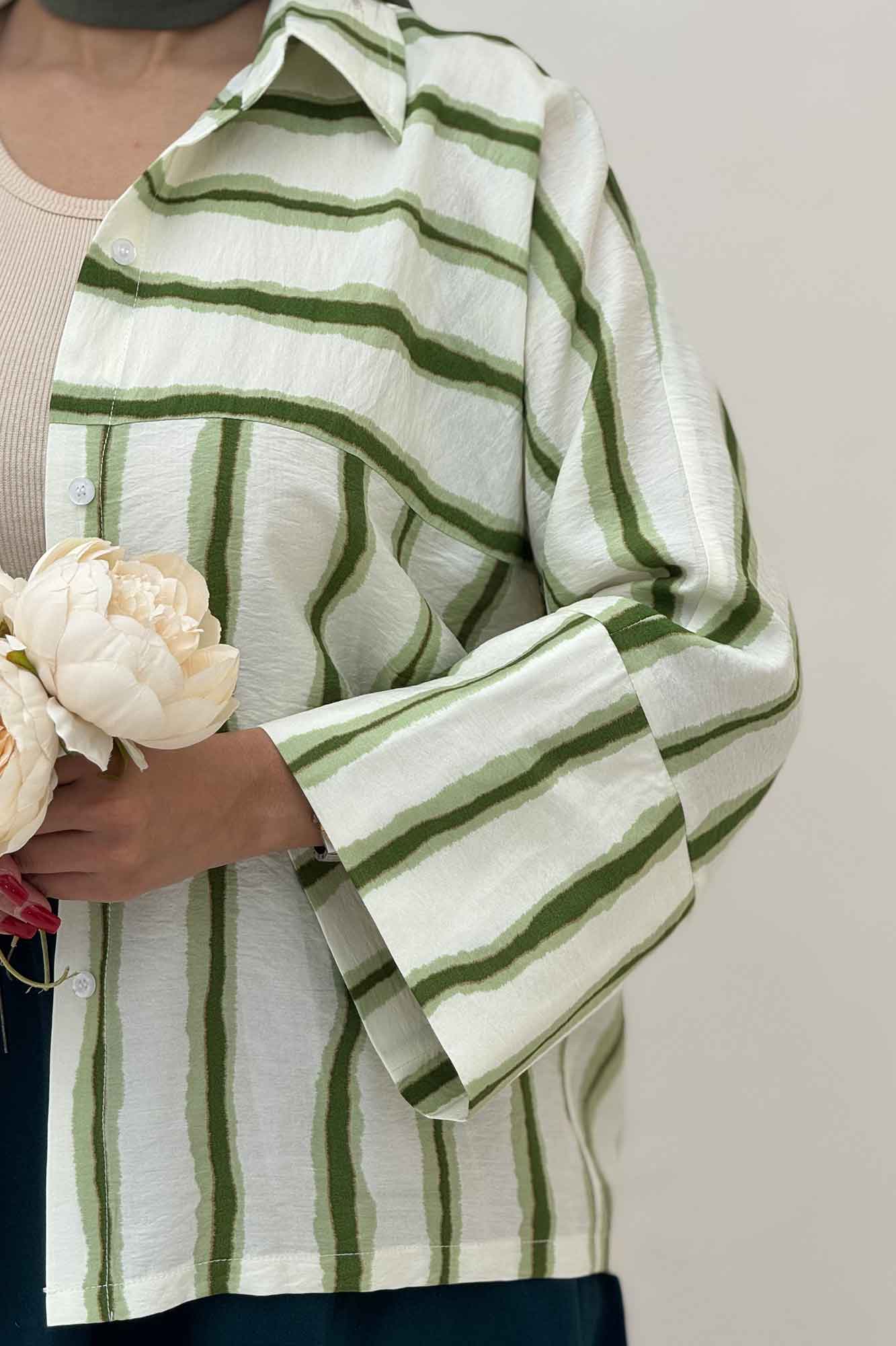 شومیز مانتویی پری کیمونو مچ پهن