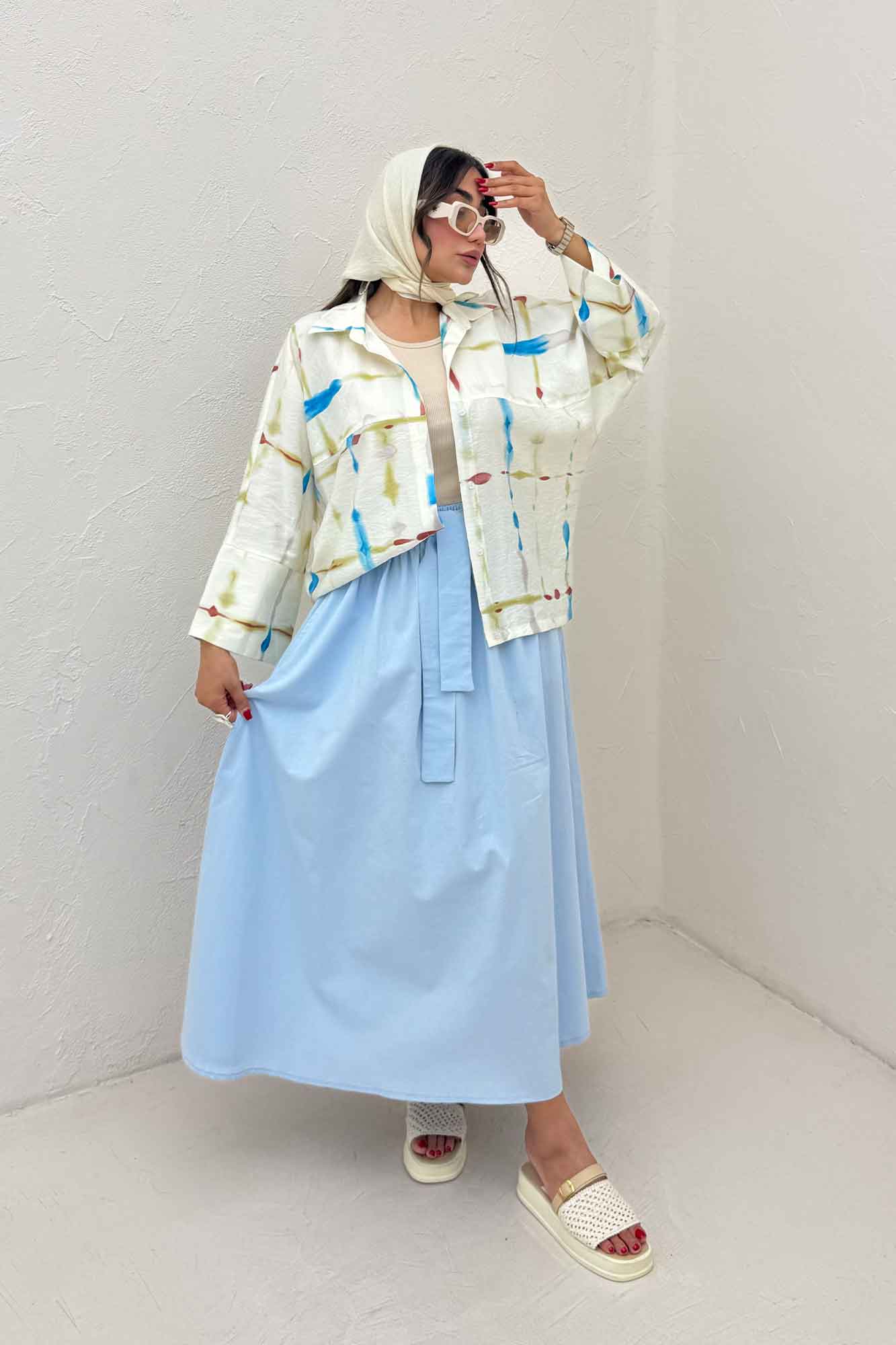 شومیز مانتویی پری کیمونو مچ پهن