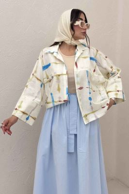 شومیز مانتویی پری کیمونو مچ پهن