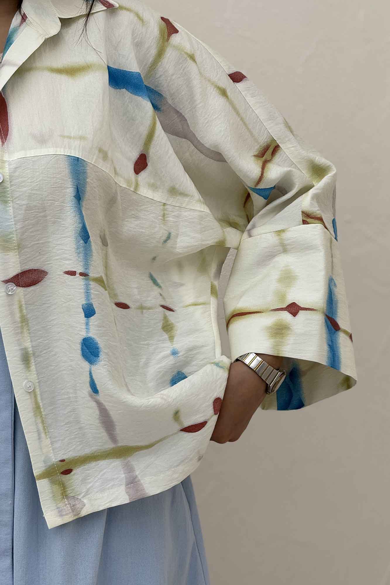 شومیز مانتویی پری کیمونو مچ پهن