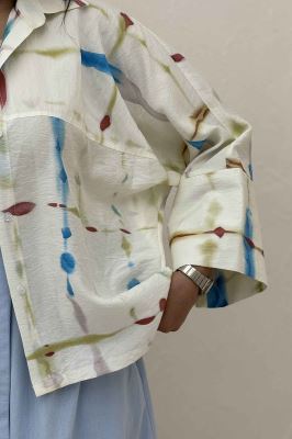 شومیز مانتویی پری کیمونو مچ پهن