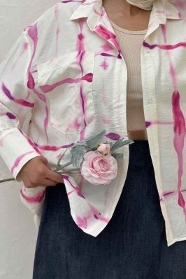 شومیز مانتویی پری سر آستین دو دکمه