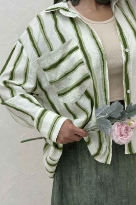 شومیز مانتویی پری سر آستین دو دکمه