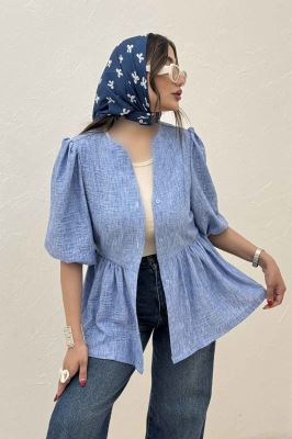 مانتو چین دار یقه هفت شانتون زارا