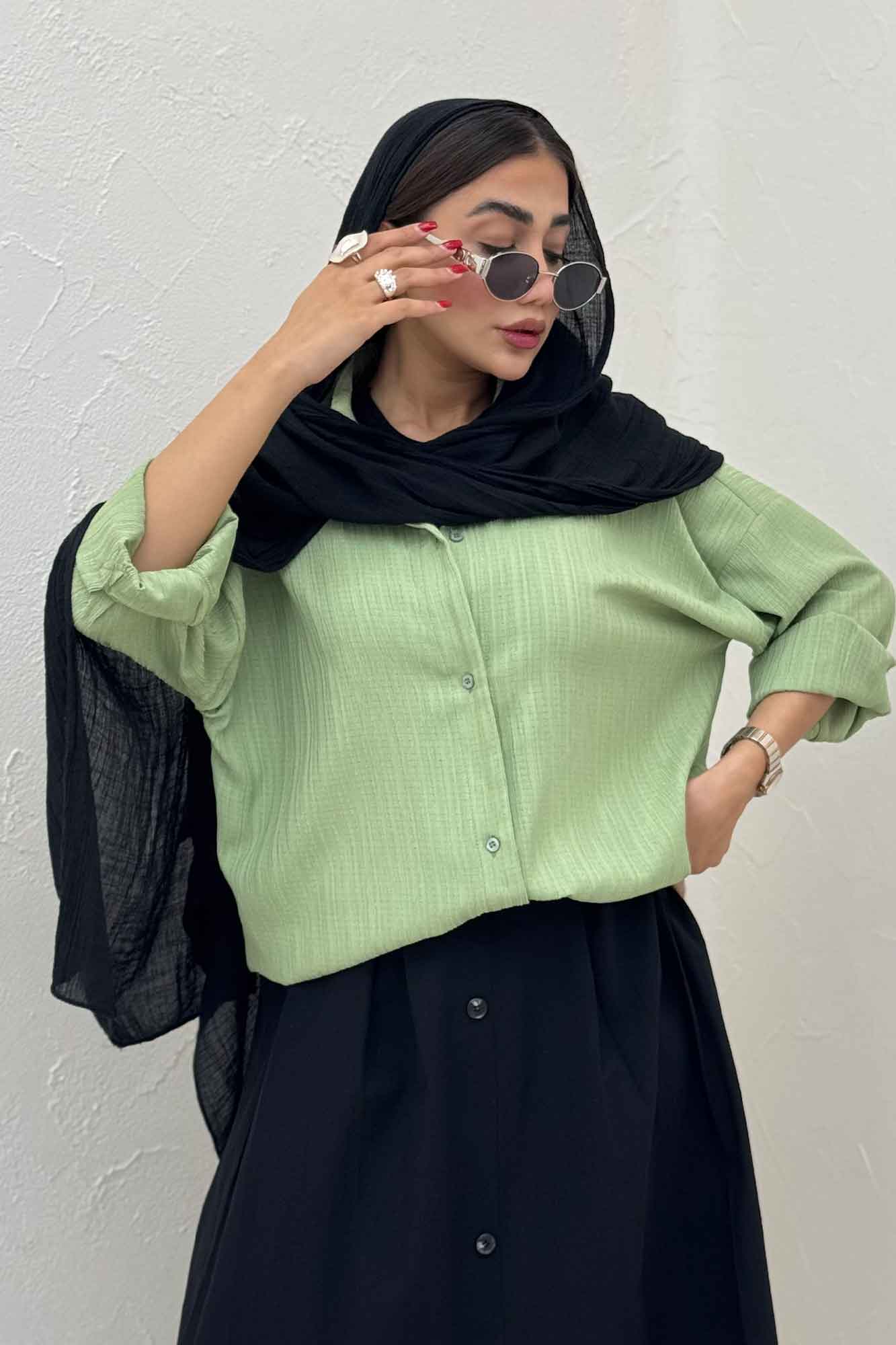 مانتو کریشه پایین گت دار