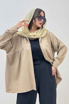 شومیز مانتویی شانتون دور چین ریز