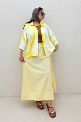 مانتو سیلک آستین سه رب یقه شکاری (آبرنگی)TR