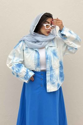 مانتو کتان آبرنگی پایین هلال TR