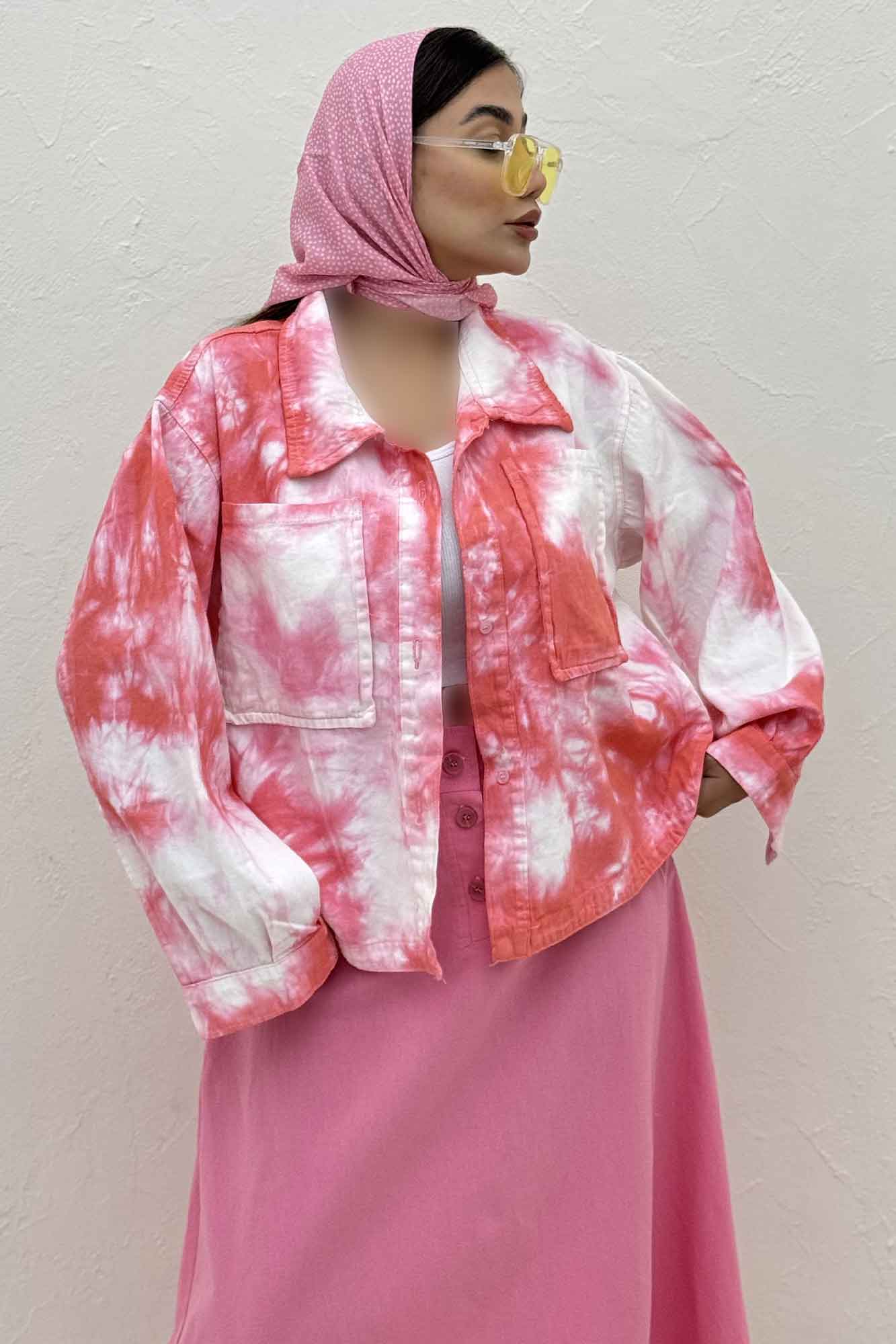 مانتو کتان آبرنگی پایین هلال TR