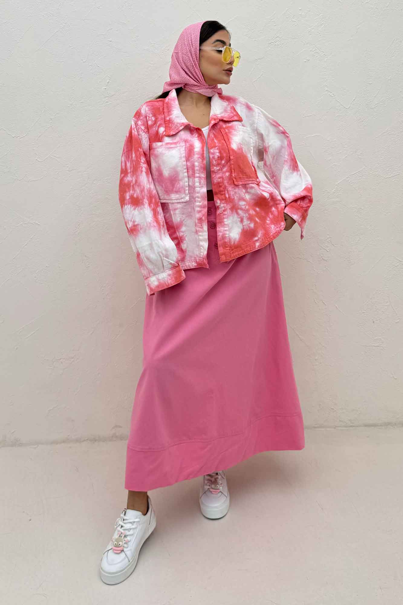 مانتو کتان آبرنگی پایین هلال TR