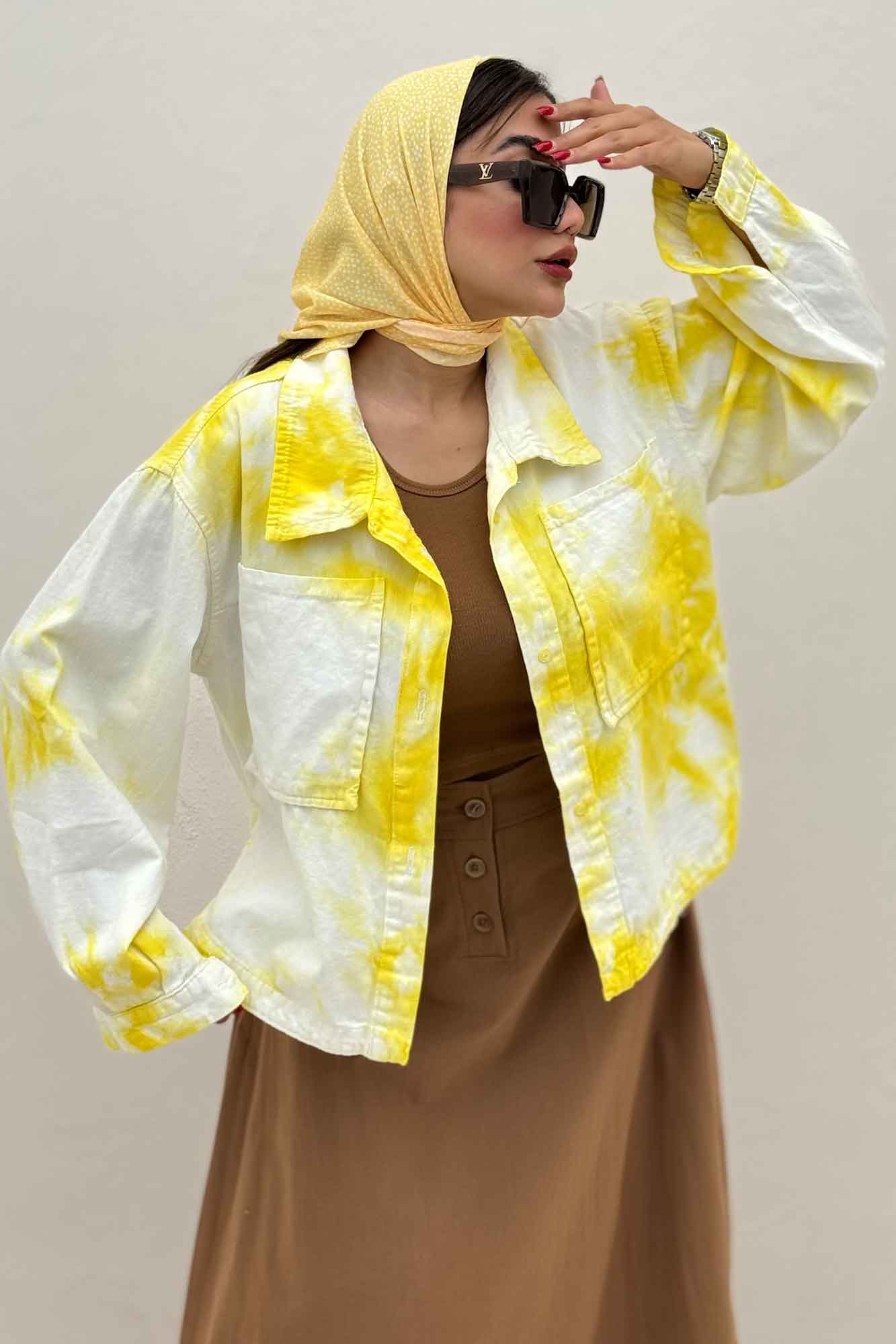 مانتو کتان آبرنگی پایین هلال TR