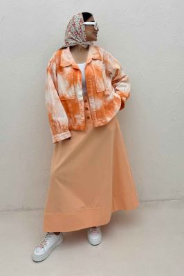 مانتو کتان آبرنگی پایین هلال TR