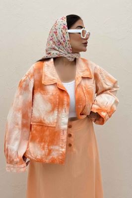 مانتو کتان آبرنگی پایین هلال TR