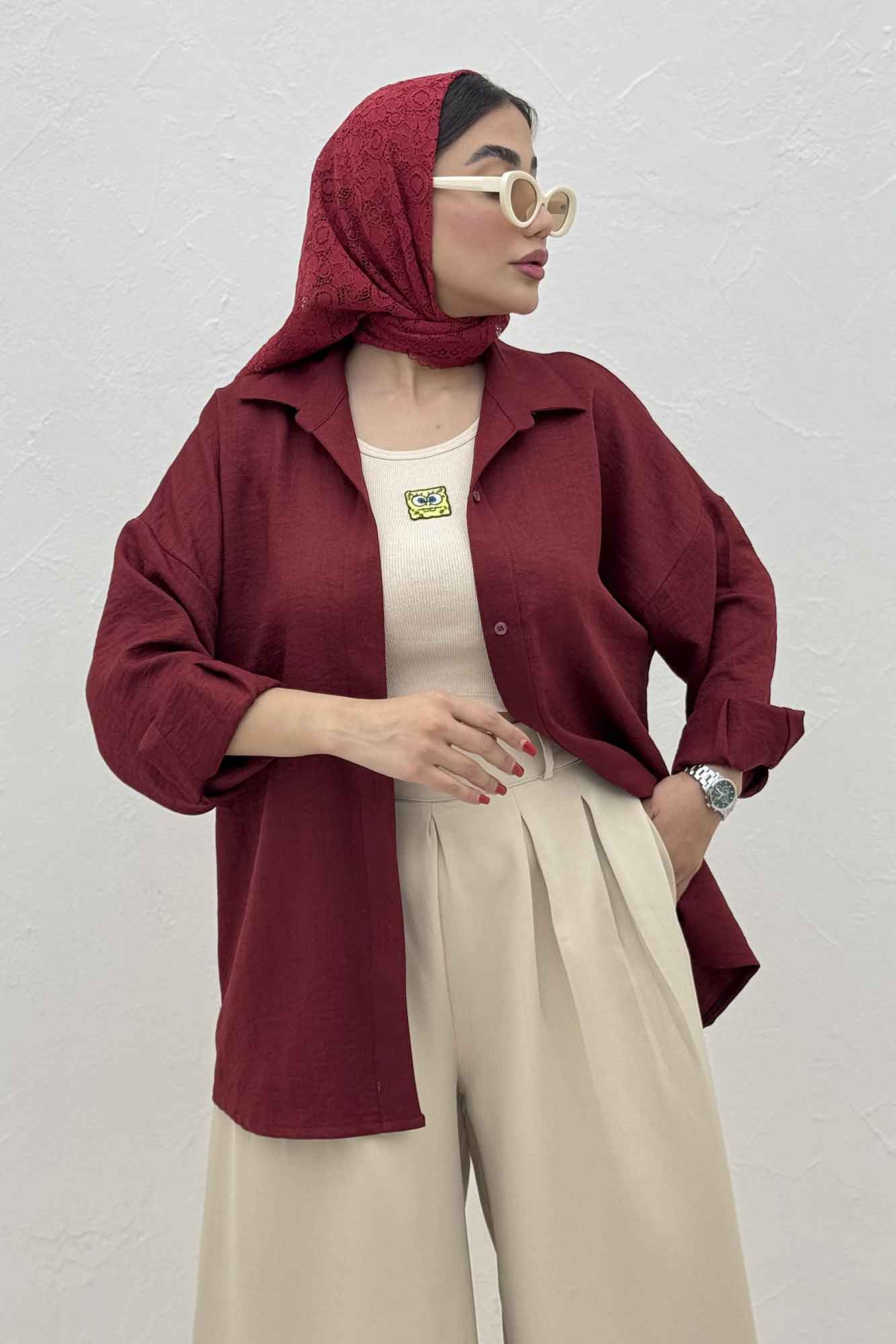 مانتو شانتون کجراه ساده