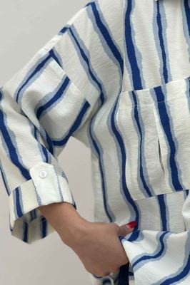 شومیز مانتویی پری آستین پاگن