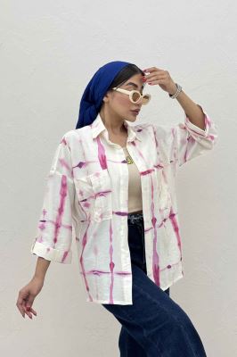 شومیز مانتویی پری آستین پاگن