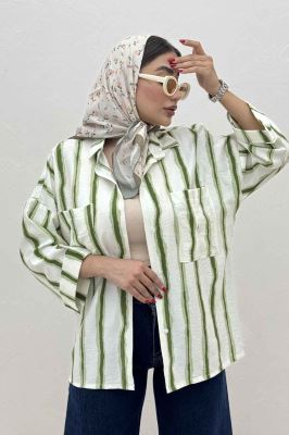 شومیز مانتویی پری آستین پاگن