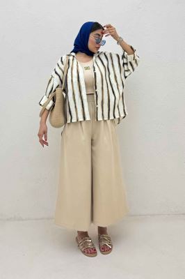 شومیز مانتویی پری آستین پاکتی