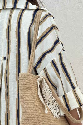 شومیز مانتویی پری آستین پاکتی