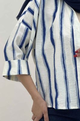 شومیز مانتویی پری آستین پاکتی