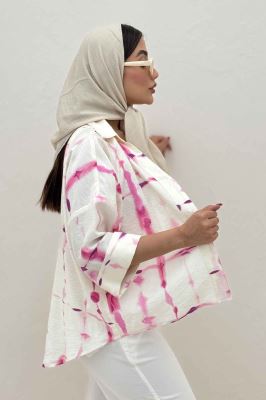 شومیز مانتویی پری آستین پاکتی