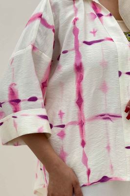 شومیز مانتویی پری آستین پاکتی