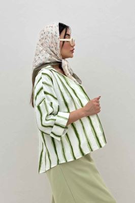 شومیز مانتویی پری آستین پاکتی