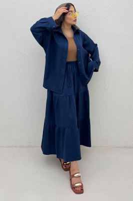 ست شومیز و دامن شانتون کجراه راینا