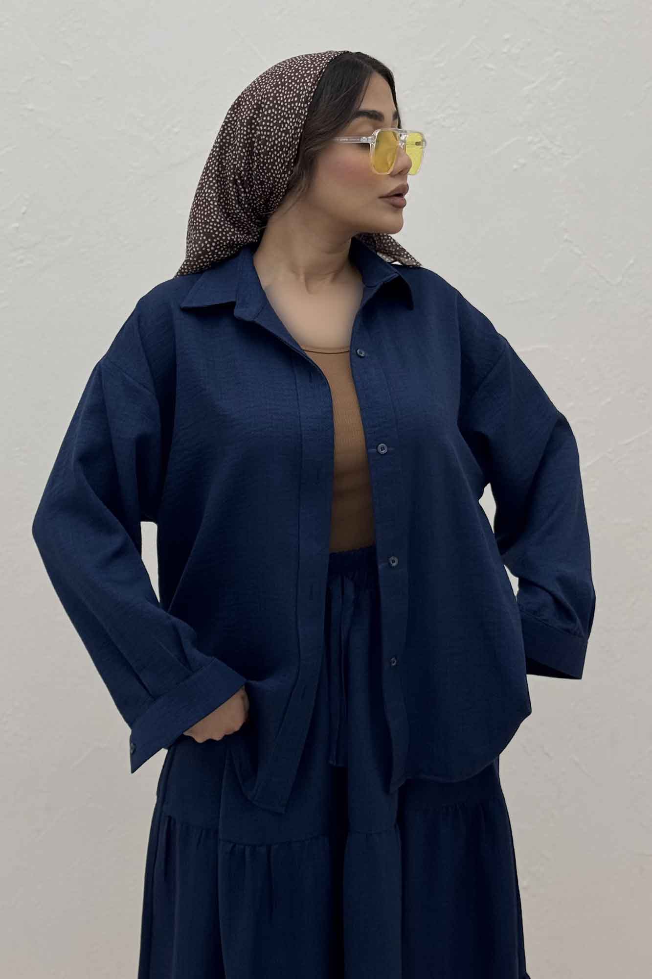 ست شومیز و دامن شانتون کجراه راینا