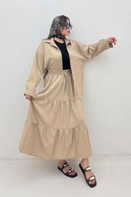 ست شومیز و دامن شانتون کجراه راینا