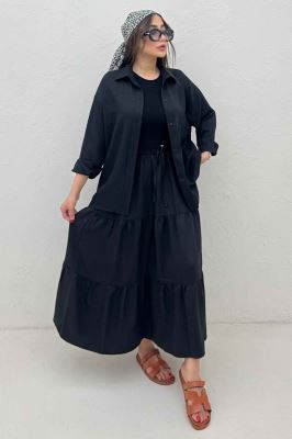 ست شومیز و دامن شانتون کجراه راینا