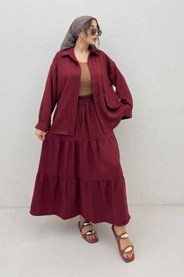 ست شومیز و دامن شانتون کجراه راینا