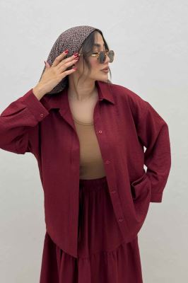 ست شومیز و دامن شانتون کجراه راینا