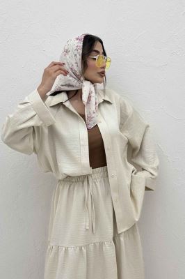 ست شومیز و دامن شانتون کجراه راینا