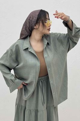 ست شومیز و دامن شانتون کجراه راینا