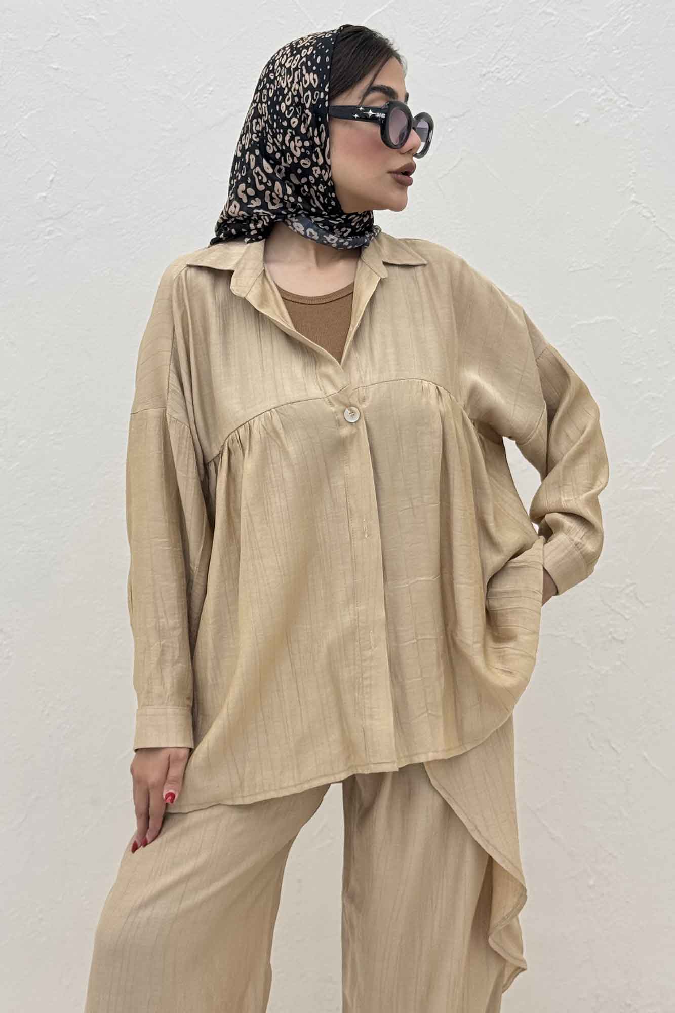 ست شومیز و شلوار کریشه نوژین