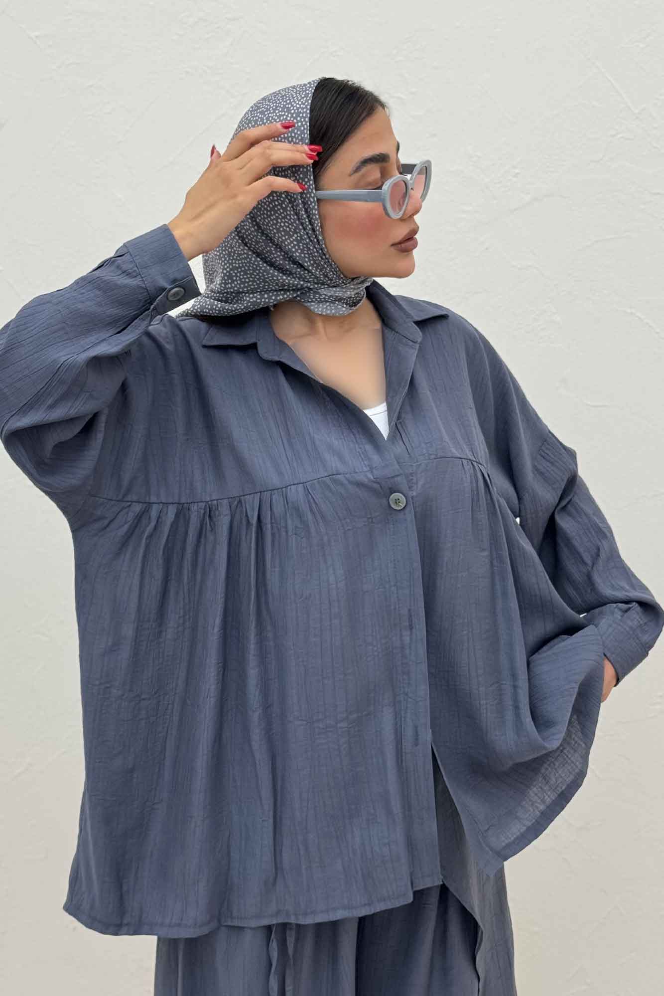 ست شومیز و شلوار کریشه نوژین