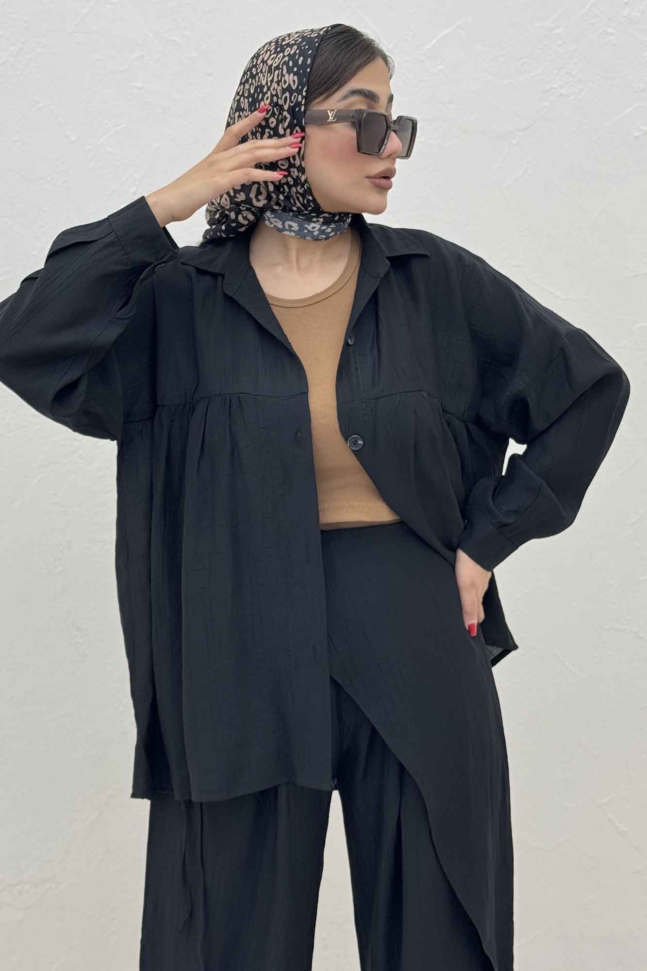 ست شومیز و شلوار کریشه نوژین