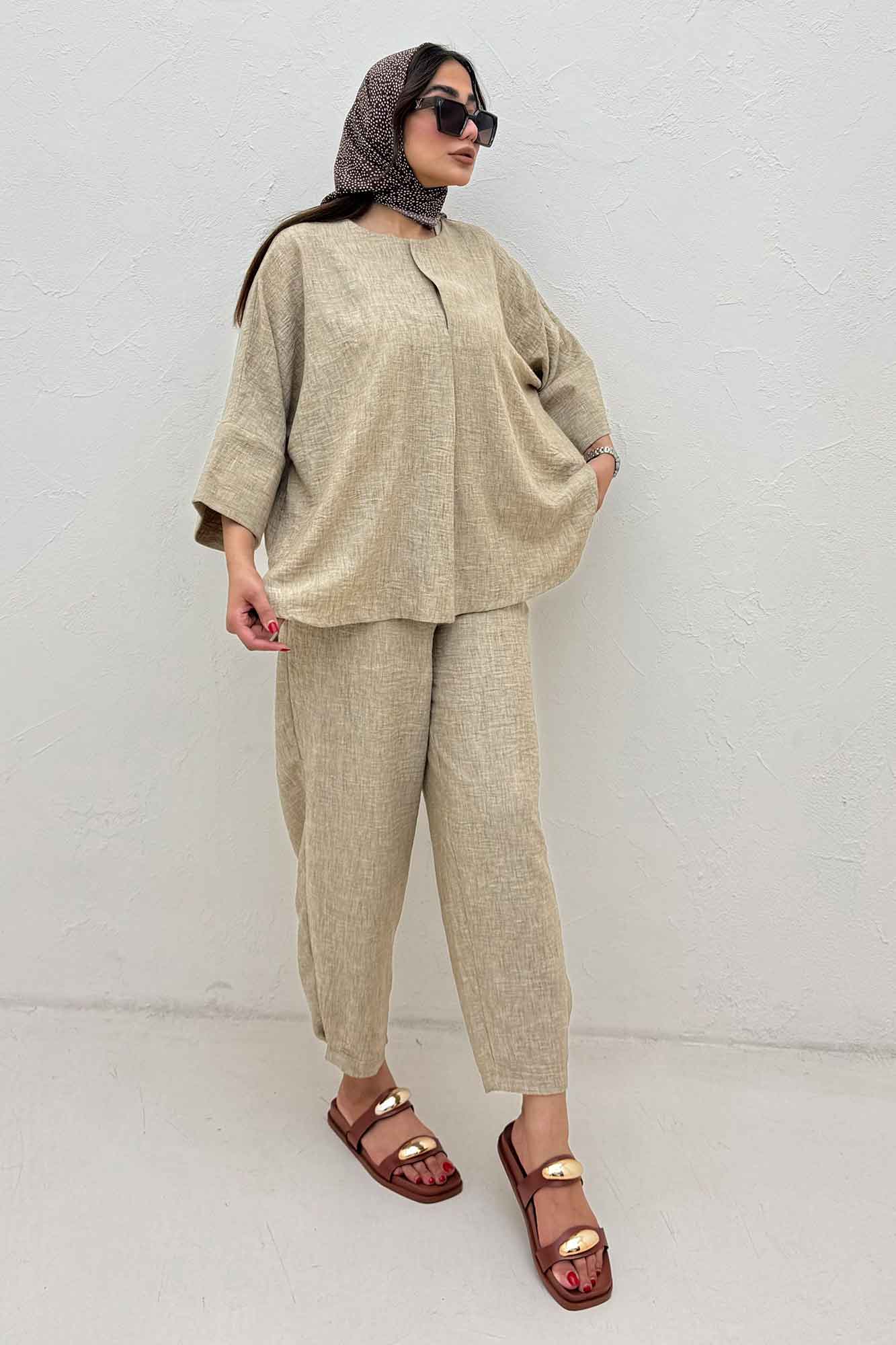 ست شومیز و شلوار شانتون زارا جولی