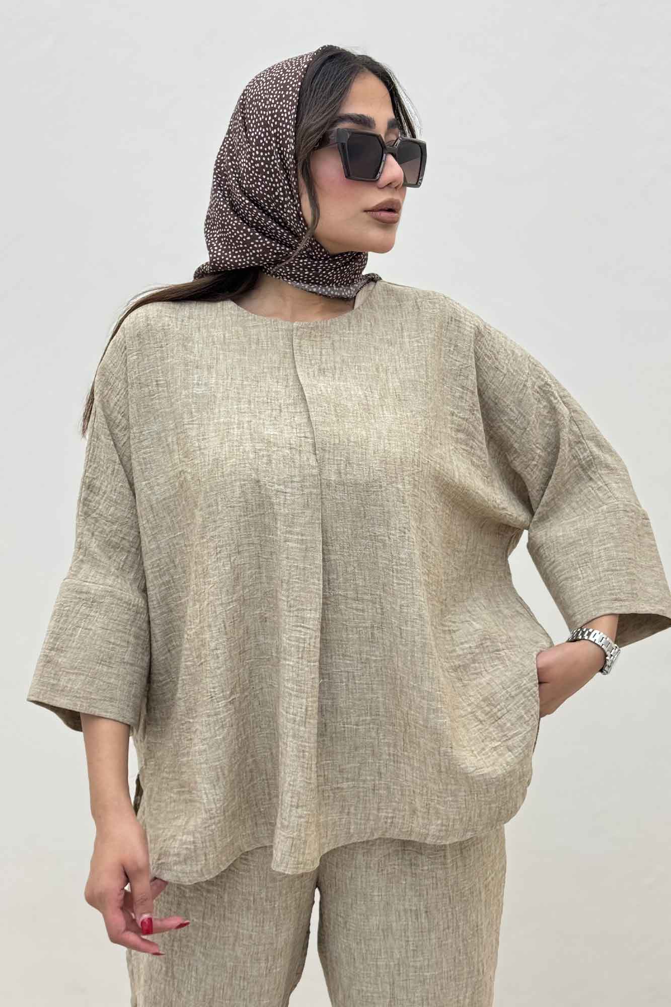 ست شومیز و شلوار شانتون زارا جولی