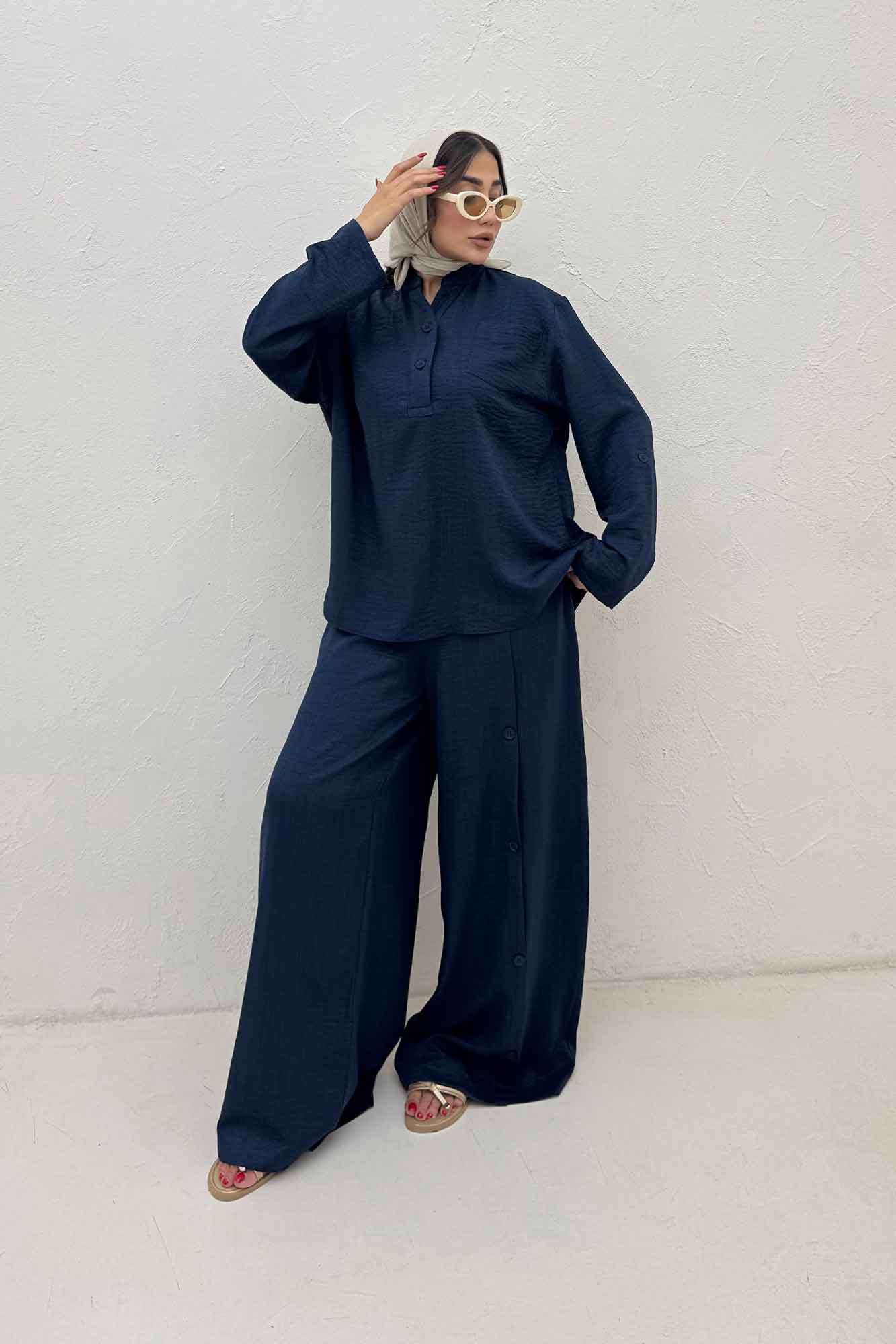 ست بلوز و شلوار شانتون کجراه آنجلا