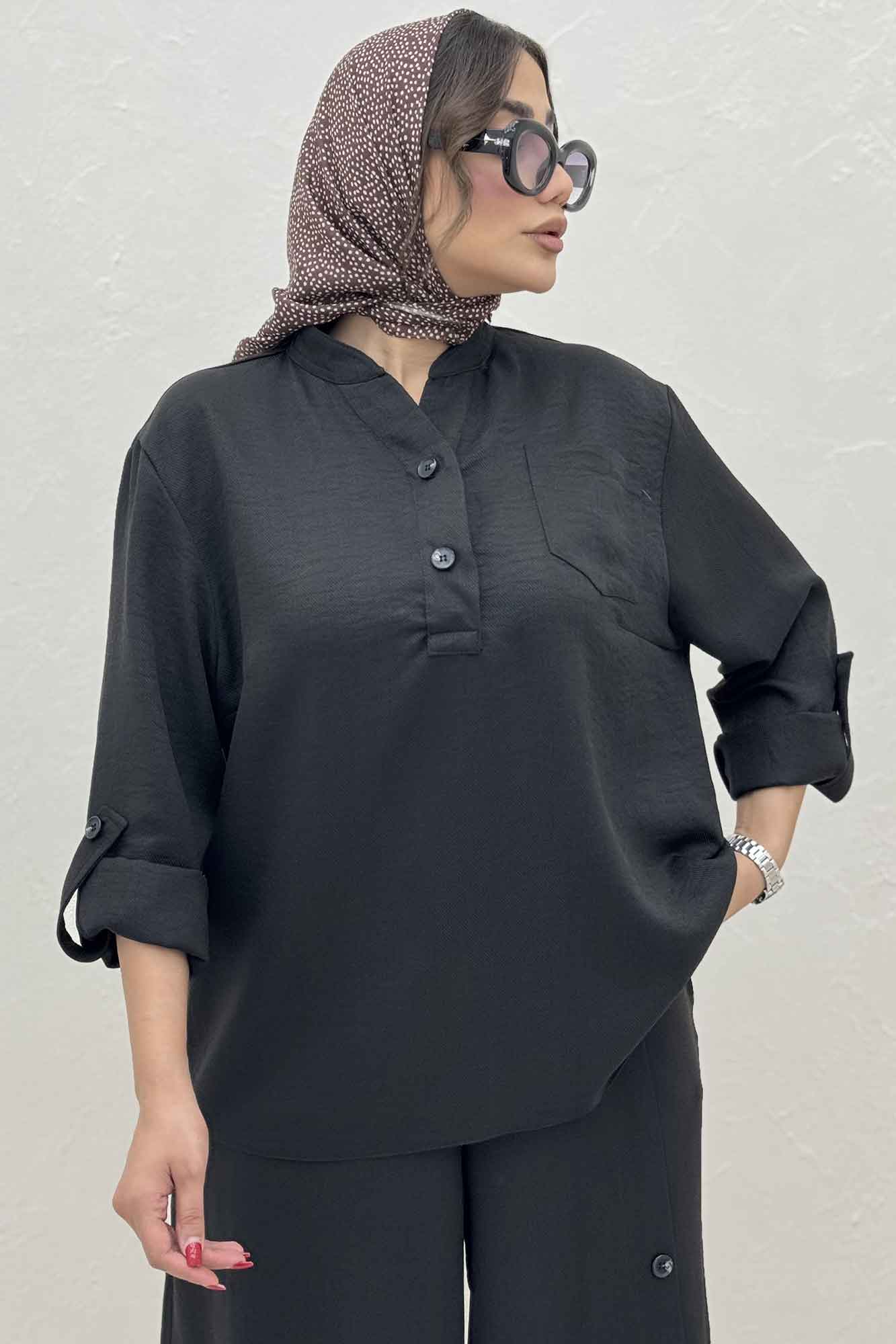 ست بلوز و شلوار شانتون کجراه آنجلا