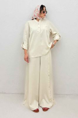 ست بلوز و شلوار شانتون کجراه آنجلا