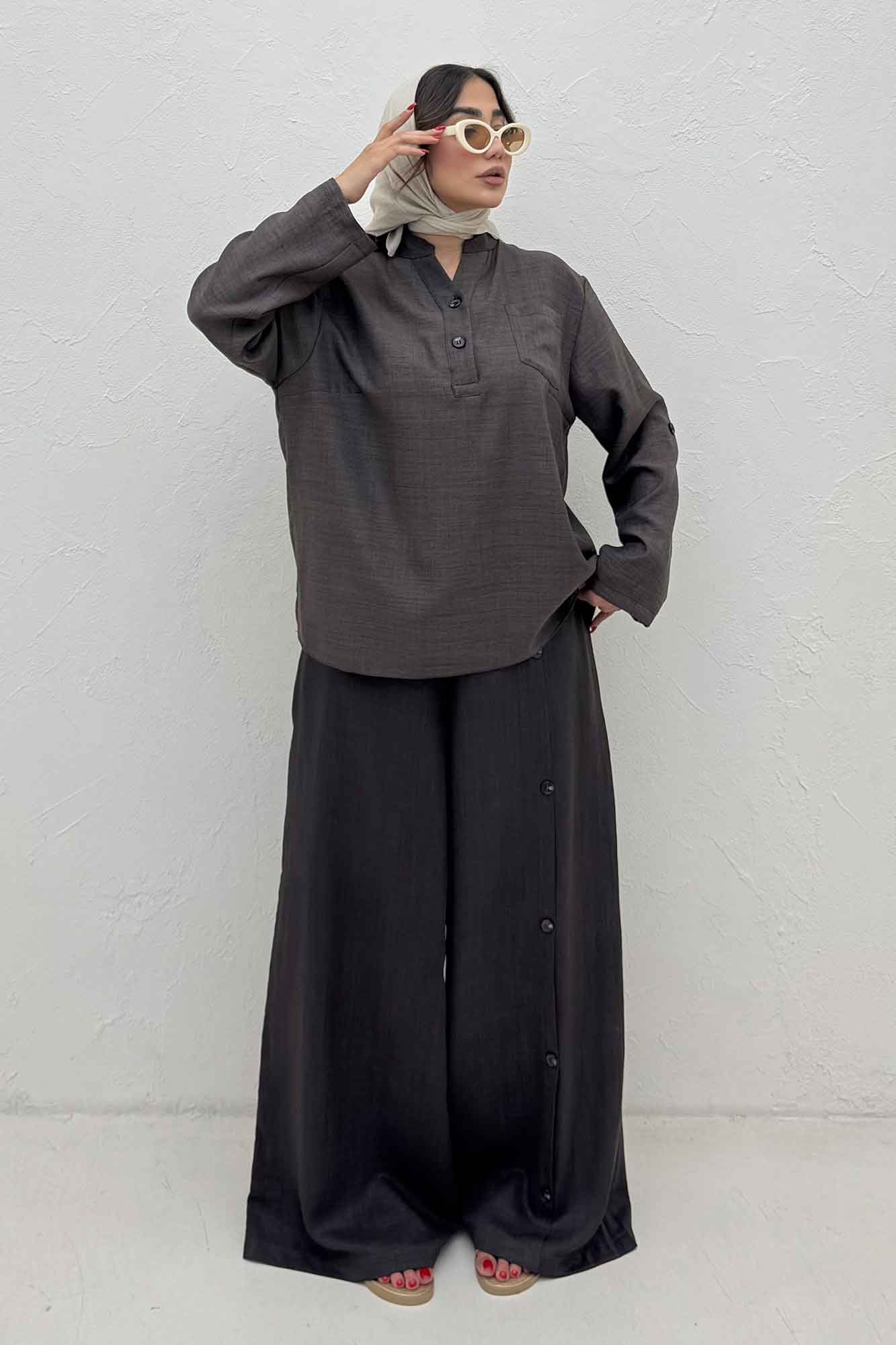 ست بلوز و شلوار شانتون کجراه آنجلا