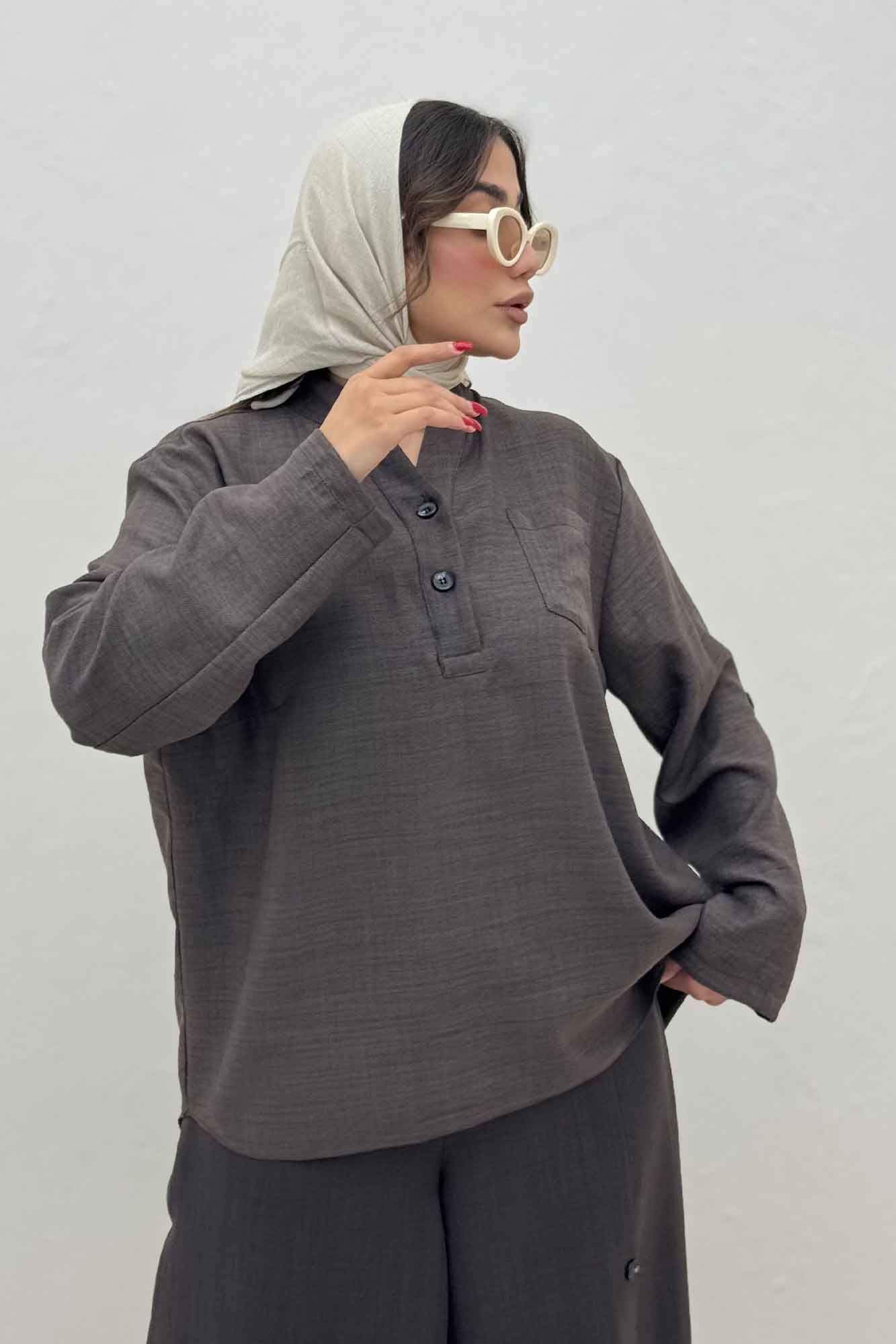 ست بلوز و شلوار شانتون کجراه آنجلا