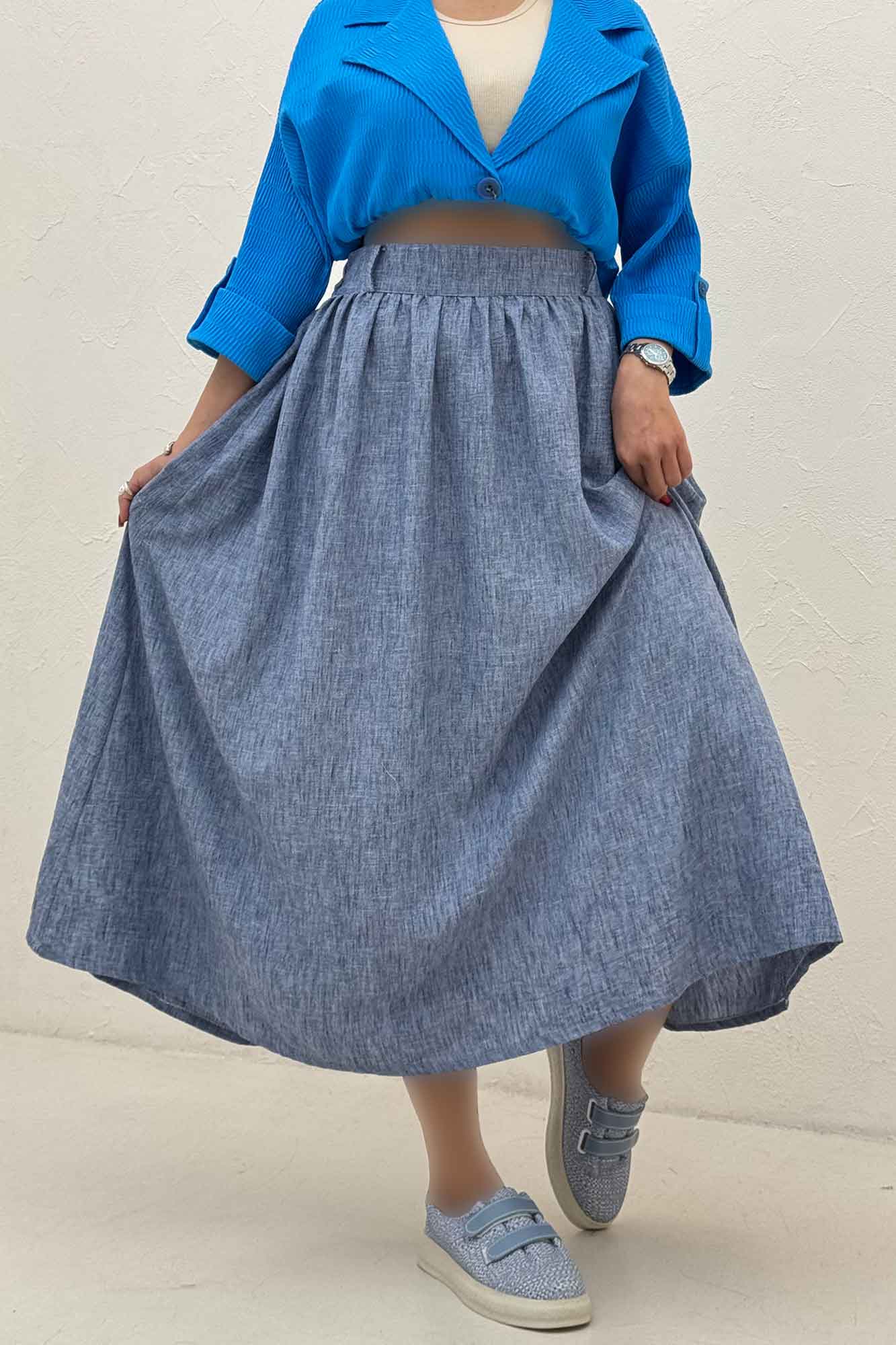 دامن بلند کمر پلدار شانتون زارا