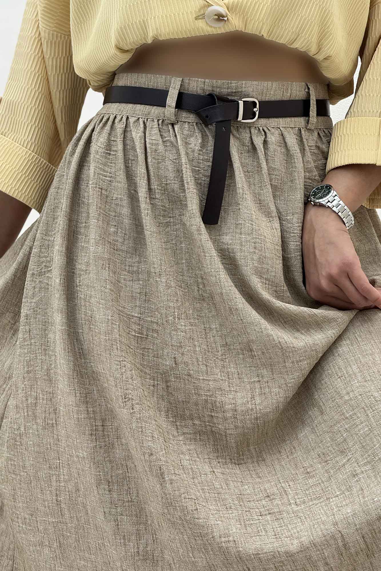 دامن بلند کمر پلدار شانتون زارا