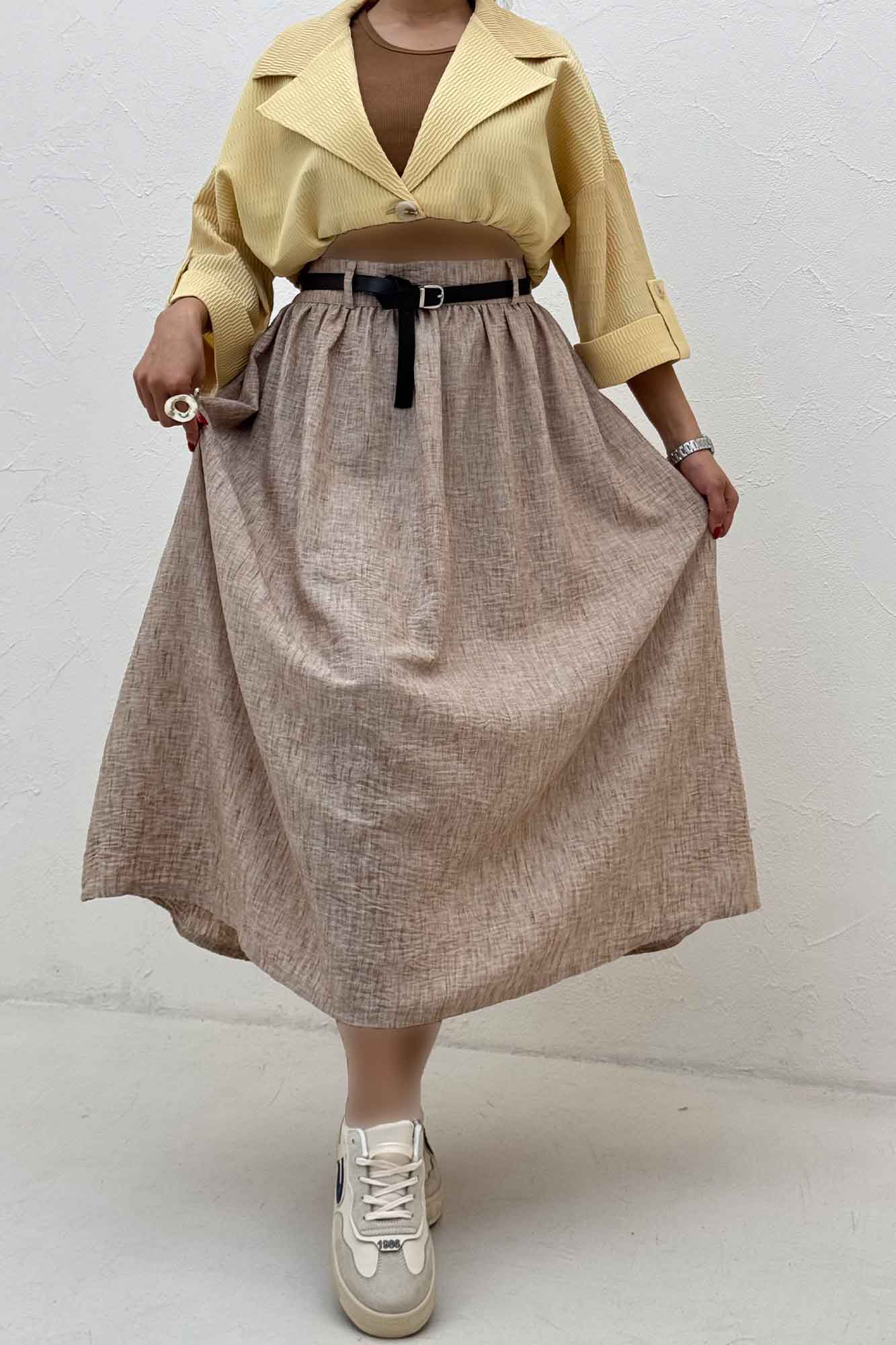 دامن بلند کمر پلدار شانتون زارا