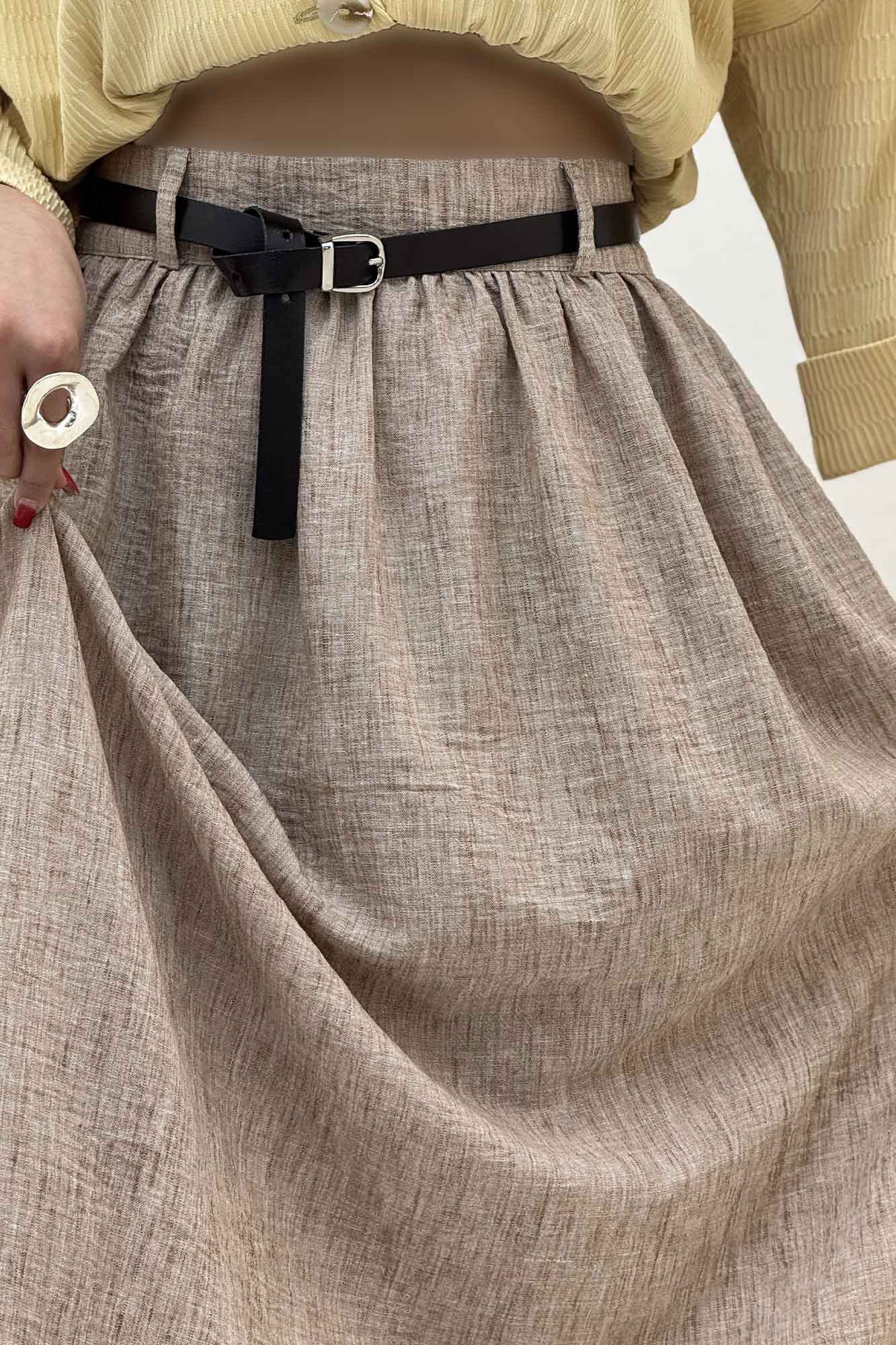 دامن بلند کمر پلدار شانتون زارا